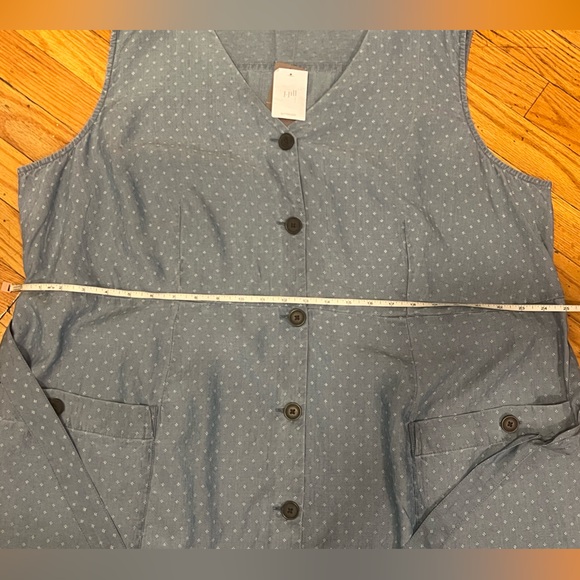 J Jill Denim Sleeveless Button-Front Dress In Blue Dunes Wash Size 3XL NWT - Picture 10 of 14